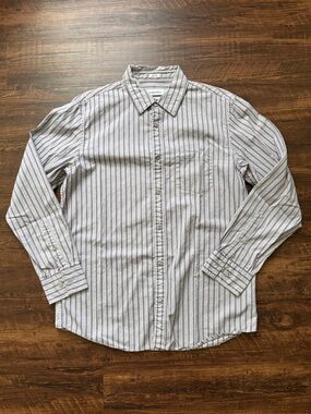 Calvin Klein Vertical Pinstripe Cotton Modern Fit Button Down Long Sleeve Shirt